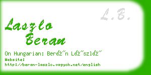 laszlo beran business card